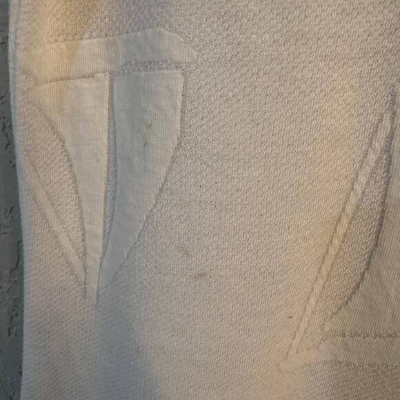 White Cotton Nautical Sailboat Zip Up Swim Cover - Size M - Picture 4 of 4